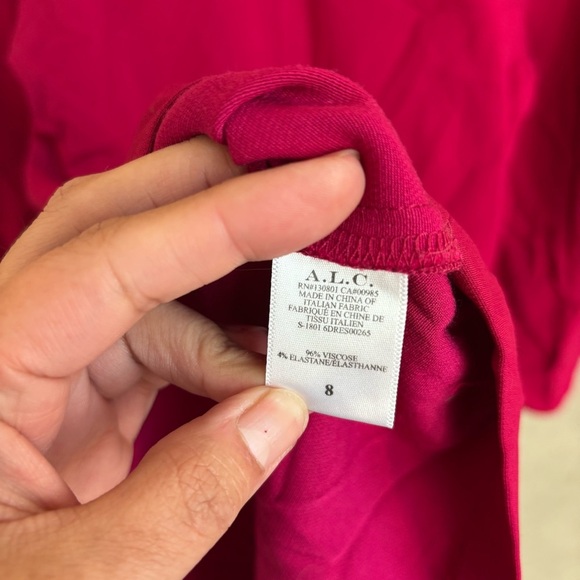 A.L.C Renton Magenta Puff Sleeve Sheath Mini Dress, Size 8 - Picture 10 of 11
